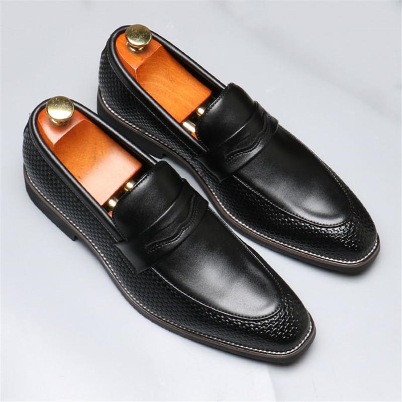 Luxury Fashion Designer New Black Brown Patchwork Casual Shoes For Men Penny Loafter Formal Wedding Dress Homecoming