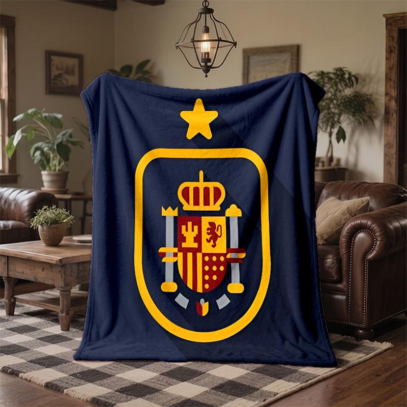 Spain National Football Team Print Flannel Blanket Soft Warm Sofa Bed Throw Blanket For Home Office Bedroom
