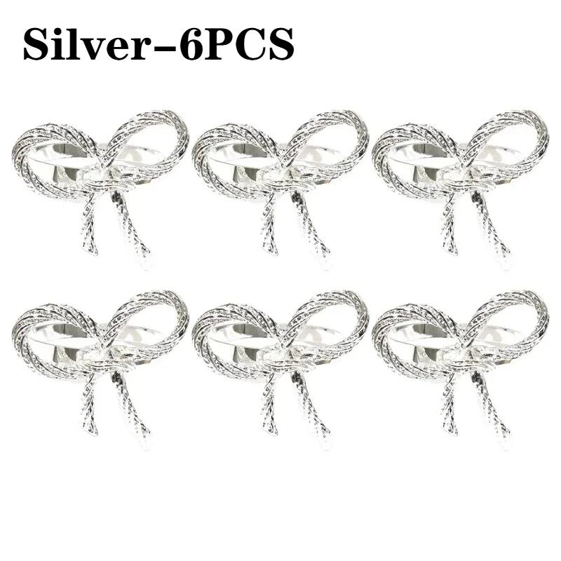 Bow Tie Napkin Rings Metal Table Decor Simple Elegant Design for Christmas Wedding Valentine's Day Party Dining Table Decor