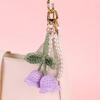 Beautifully Flower Crochet Keychain Yarn Pearls Key Holder Key Accessory for Enhancing Your Bag or Key Collection