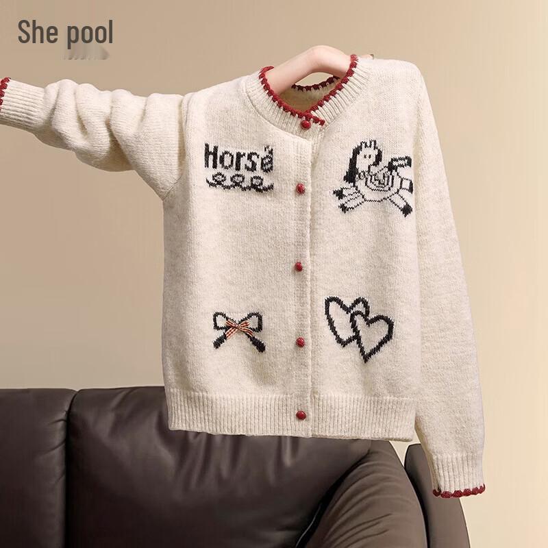 Women s Playful Color-Block Knit Cardigan One Size