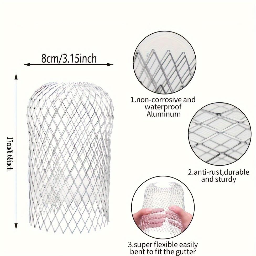 4pcs Metal Aluminum Filter Mesh Gutter Leaf Debris Mud Trap Guards Drain Pipe Cover Downpipe Guttering System Waterproof