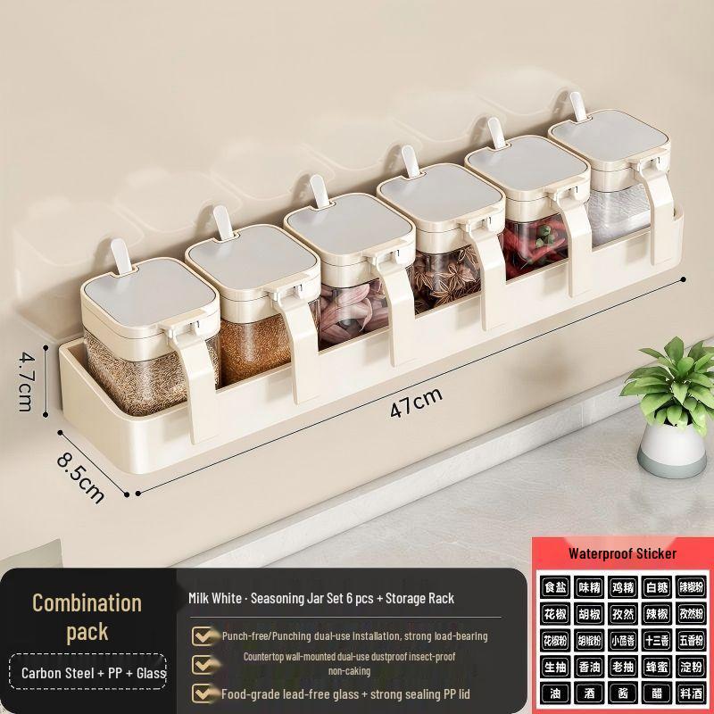 No-Drill Wall-Mounted Spice Rack & Seasoning Organizer