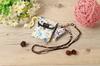 TNG Mini Ocarina 6 Holes Gun Luxury Necklace Single F Key Ocarina Wind Instrument Blue Flower Porcelain [Pendant / / Type]