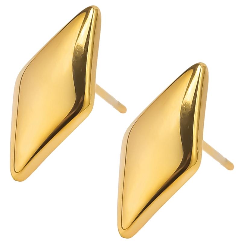 Never Fade Gold Color Earrings With Earplug Round Heart Shell Fashion Jewelry Stainless Steel Earrings For Women Men Accessories