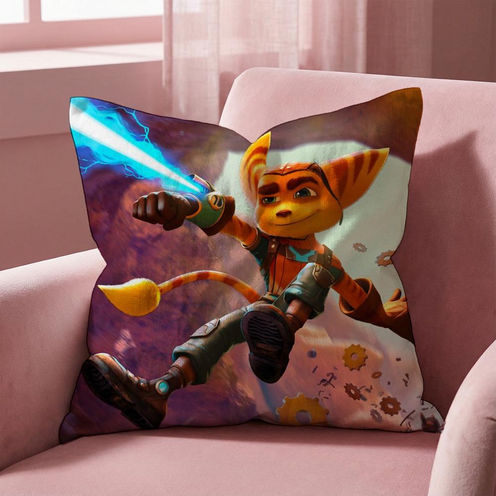 R-Ratchet & Clank GAME Cushion Cover Multi-Scene Pillow Cover for Home & Car - Reversible, Soft & Durable for Daily Use