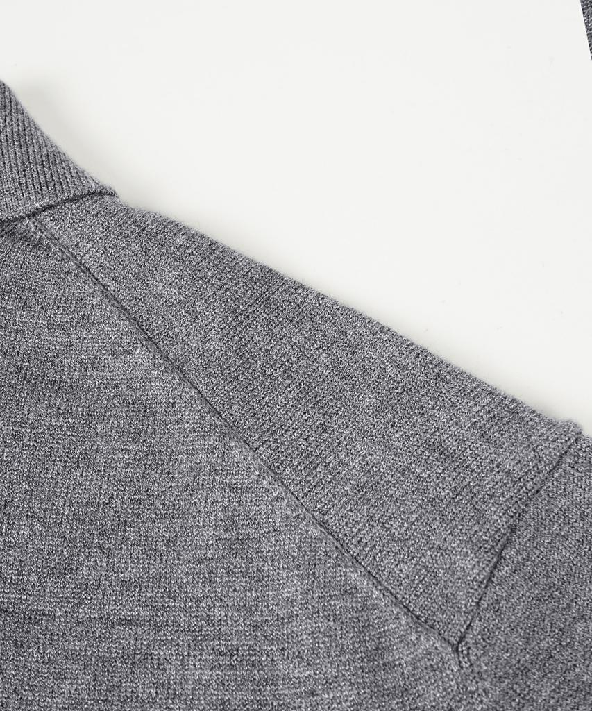 BIRBANTE Soft Washable Collared Knit - Melange Grey