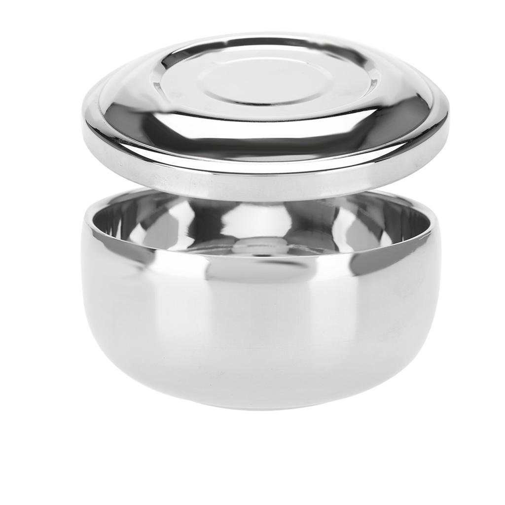 Universal Men Stainless Steel Beard Shaving Soap Bowl Shaving Mug Container With A Lid