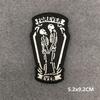 Rock Punk Patches On Clothes Clothing Thermoadhesive Patches Iron On Embroidered Patches Ghost Zipper Black And White Sewing