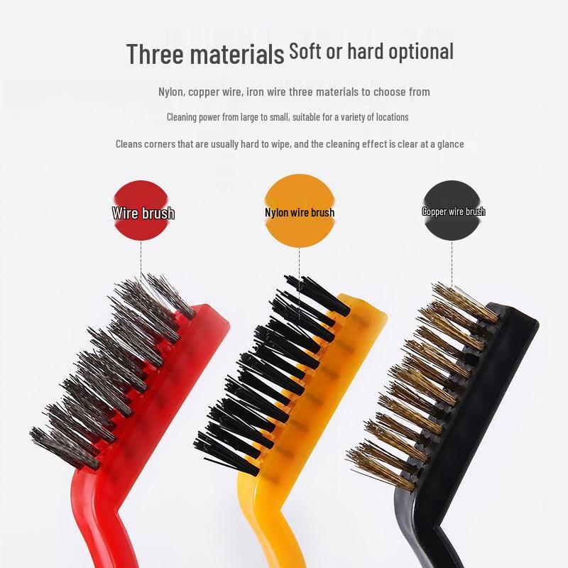 Japanese Stove Cleaning Brush Set: 3-Piece Steel Wire Brushes for Rust Removal and Polishing