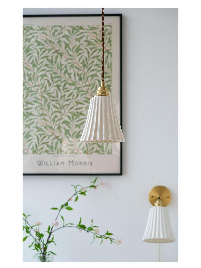 Used Modern Minimalist Ceramic Pendant Light for Entryway, Dining Room, Bar, Balcony, or Bedside - Small Size, French-American Style