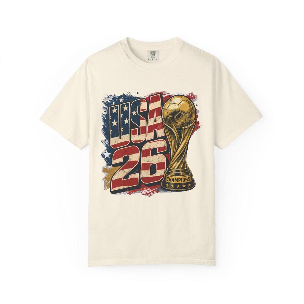USA 26 Soccer Cup Trophy T-Shirt | Soccer Champions Americana