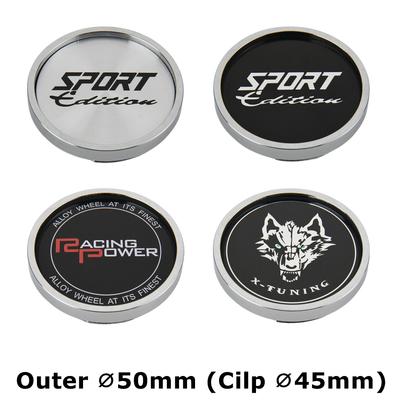 1Set/4PCS OD 50MM / ID 45MM Cap For Rims SPORT X-TUNING SPEED RACING POWER Logo Wheel Center Cap Sport Car Wheel Cover Hub Caps