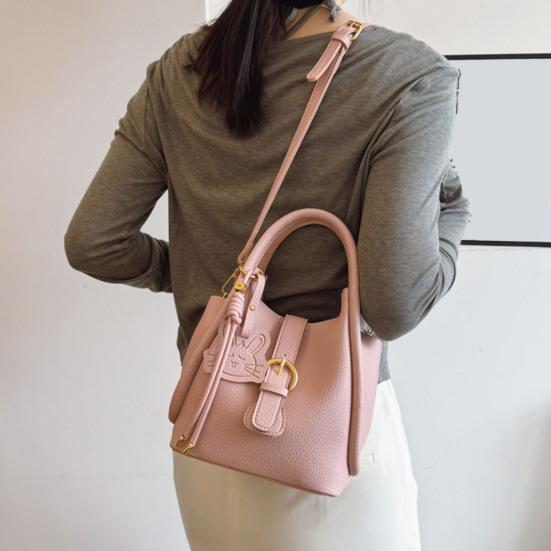 Women's Small Shoulder Bag Faux Leather Crossbody Bag with Makeup Bag Bucket Bag with Adjustable Shoulder Strap for Travel Work Parties