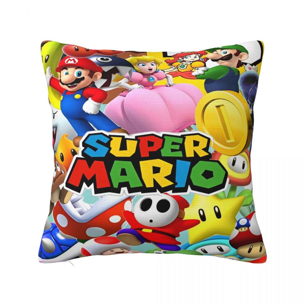 Super Marios Cup Collection Pillowcases Polyester Bed Car Cushion Cover Funny Home Decoration Pillowcase 40*40