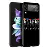 Hard PC Phone Case For Samsung Galaxy Z Flip 7 6 5 4 Black Cover For Galaxy Z Flip 3 Foldable Shockproof Friends TV Fundas Bags