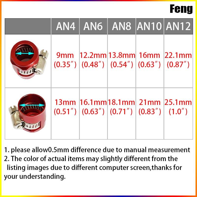 2PCS Metal Car End Oil Fuel Hose Clamp  AN4 AN6 AN8 AN10 AN12 End Fuel Pipe Clip Oil Water Tube Hose Fittings Auto Parts Refit