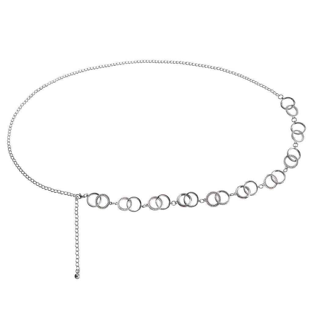 European and American Hipsters with Jewelry Accessories Personalized Geometric Ring Single-layer Body Chain Simple Punk Metal Waist Chain