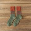 Female Autumn and Winter Retro Warm Match Color In The Tube Pile Pile Cotton Socks