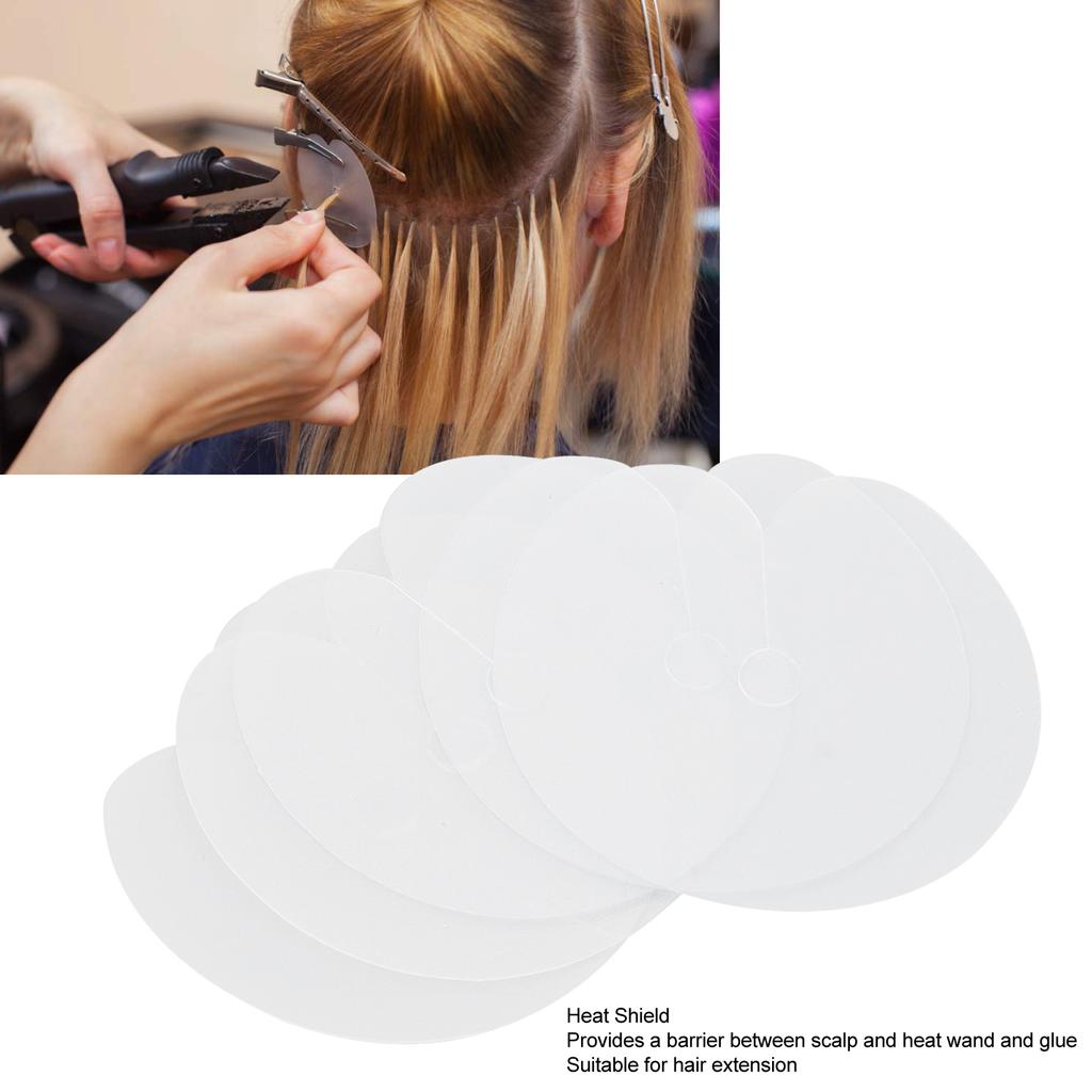 100 Stück Hitzeschutzschilder Professioneller Salon Einzelloch-Abstandshalter-Schablone für Haarverlängerungs-Bonding