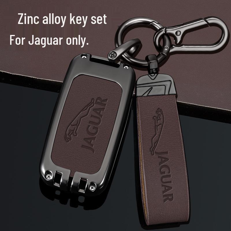 Jaguar XFL/XEL/XJL/F-Pace/F-Type Key Case with Buckle - Premium Car Key Remote Holder
