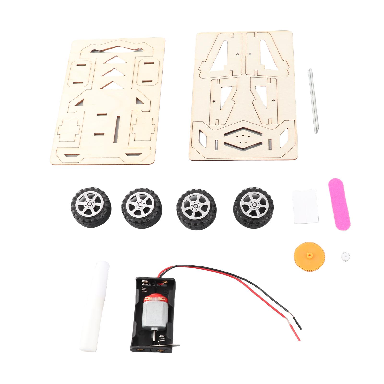 

Wood Racing Car DIY Kit Kids Toy DIY Kit Electric Wooden Racing Car for Children Science and Technology Inventions Assembled