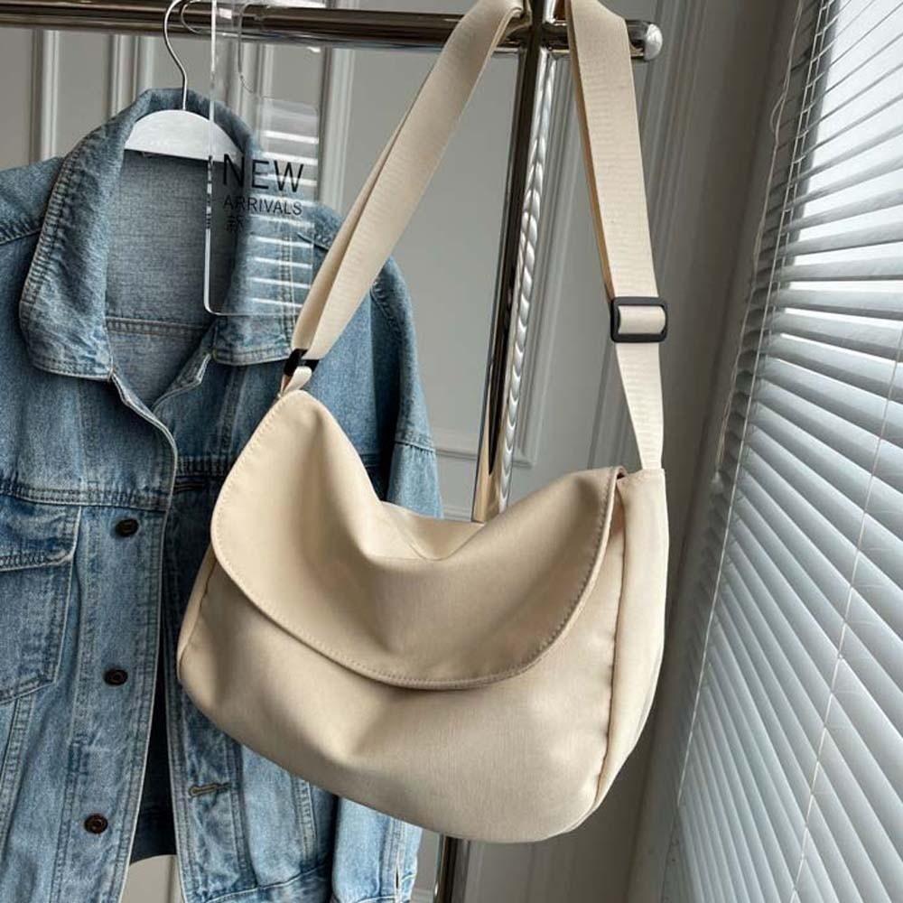 Adjustable Strap Nylon Square Bag Japanese Style Women Messenger Pouch  Storage