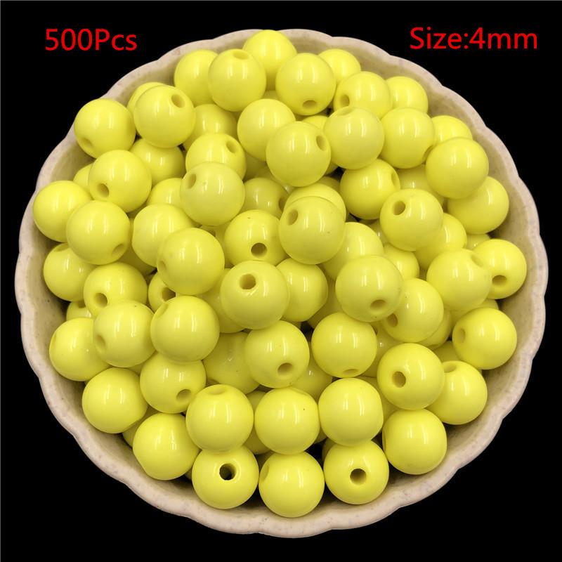 4mm/500 stk Bakte farge hirseperler Glassperler løse perler Kryssperler DIY Materiale Ensfarget risperler DIY perler Håndlagde løse plastperler