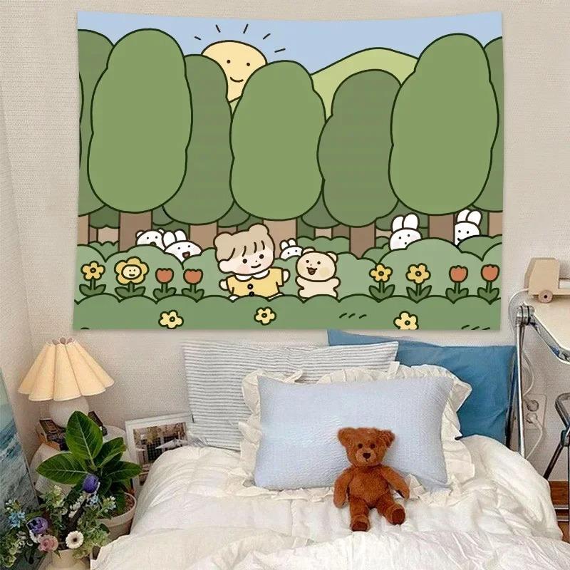 Cartoon Cute Animation Wall Decoration Tapestry Home Living Room Tapestry