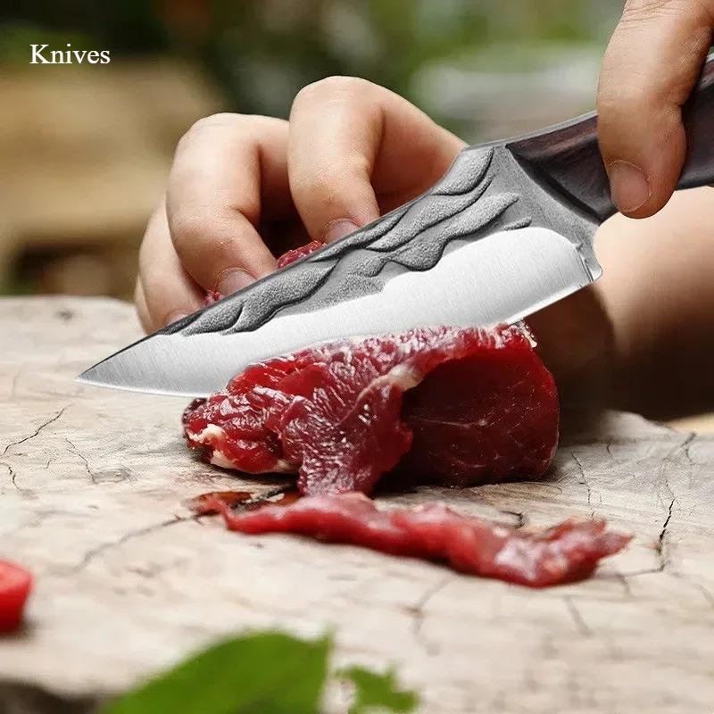 Handmade Stainless Steel Kitchen Knife Boning Knife Fruit Paring Utility Chef Slicing Bread Knife Kitchen Accessories Tools