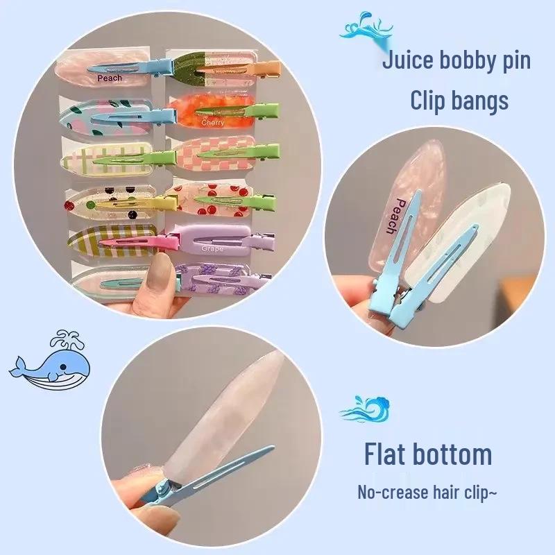 Süße & Niedliche Haarspange ohne Abdrücke: Damen Pony & Make-up Haarnadel.