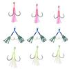 20Pcs Double Fishing Assist Hook Kits Slow Quickly Fall Jigs Fishing Hook Flash Dancing Jigging Assist Hooks Enduring
