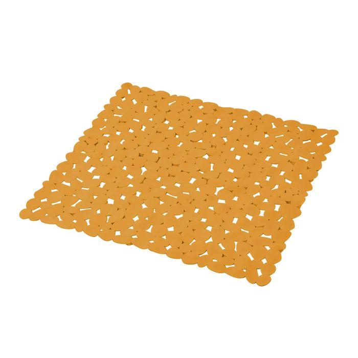 Tapis fond de douche 52 x 52 cm Galet ocre