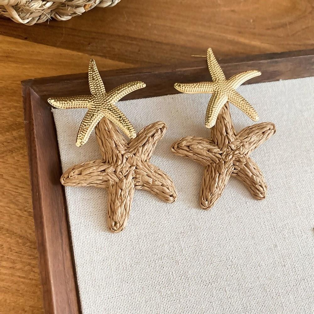 Elegant Starfish Earrings Personality Star Dangle Earrings Unique Starfish Ear Pendant  Vacation