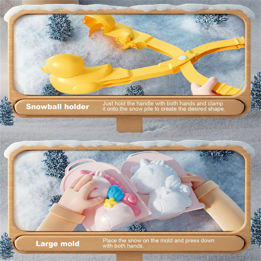 Children's Snowball Clip Snow Clip Little Love Thickened Mold Baby Winter Play Snow Tool Snowball Fight(Random Color)