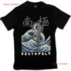 Camiseta Preta Vintage South Pole Gem Dragon com Ondas Embelezadas Masculina M Y2K vintage Lavada homme Levemente Respirável streetwear