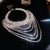 Elegant Rhinestone Multi-layer Geometric Necklace: High-end Fashion Clavicle Chain