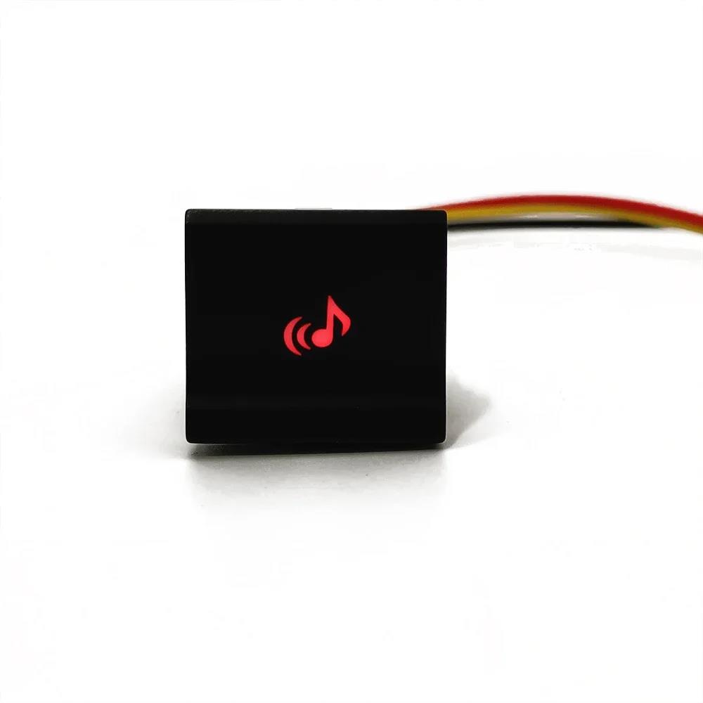 1PC For VW Polo Car Red LED Light Music LED DRL Front Fog Lamp Switch Push Button Switch with Wire Accessories