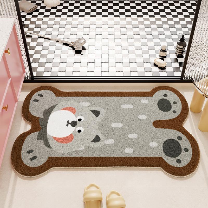 Imitation cashmere floor mat, anti slip mat, absorbent bathroom floor mat, dirt resistant and easy to maintain foot mat