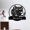 Vintage Owl Metal Wall Art Sign Personalized Name Handcrafted Home Decor Bedroom Living Room