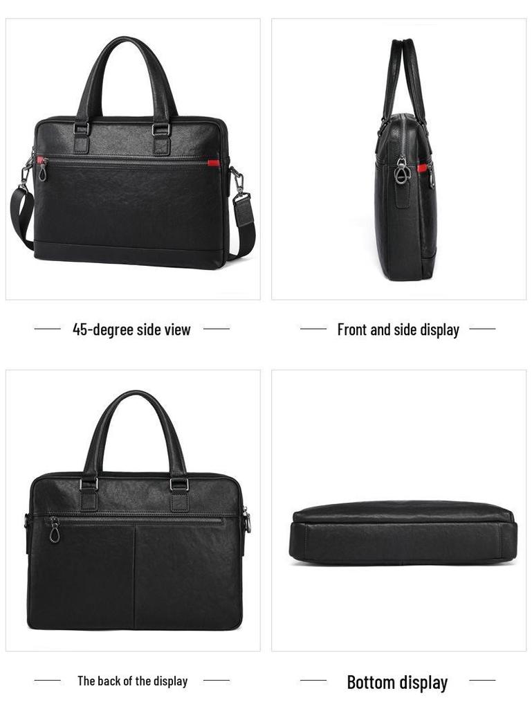 Men's Genuine Leather Fashion Briefcase Handbag