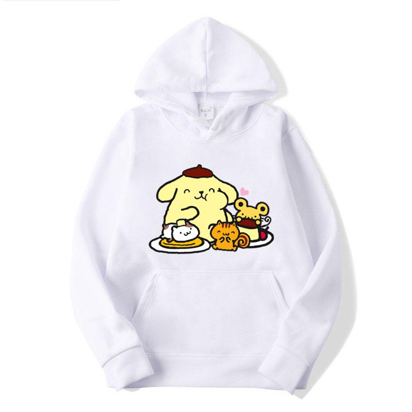 2025 new fashion Men's and women's hooded sweatshirts Purin cartoon fluffy sweater couple's yellow sportswear spring autumn