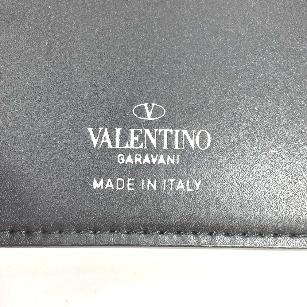 VALENTION VLTN Logo Neck strap Wallet Coin Case Purse Bifold Wallet Black