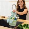 Kitchen Sink Strainer Basket Wall-mounted Waste Collector Foldable Pour-over Faucet Hanging Rack for Kitchen Salad Berry Mixing