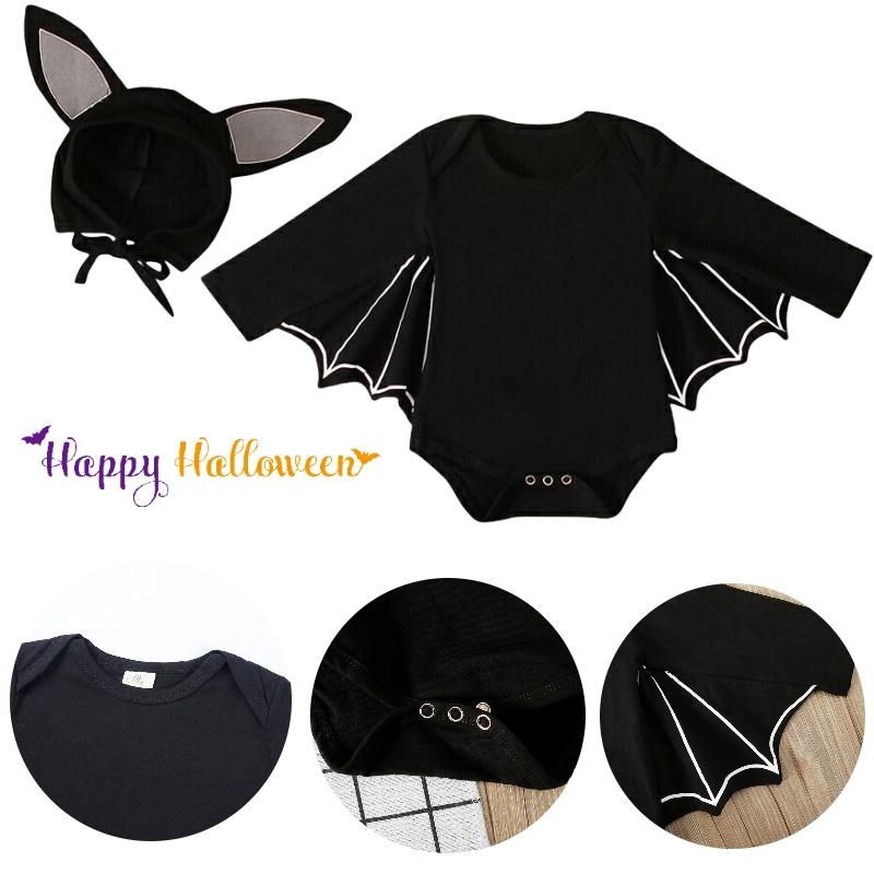 Boys And Girls European And American Style Halloween Batman Hat Long Sleeve Jumpsuit Set