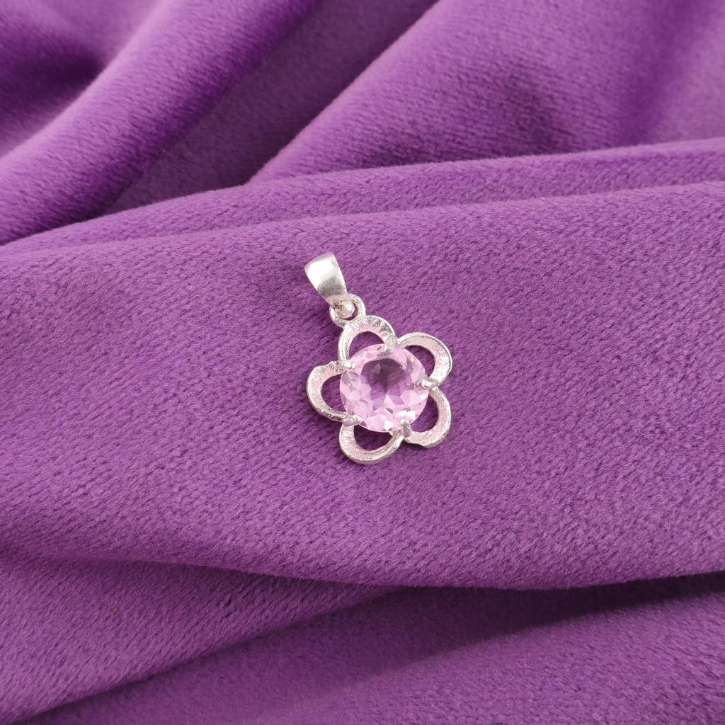 Morganite Gemstone Jewelry, 925 Solid Sterling Silver Pendant, Handmade Designer Silver Pendant For Wedding Gift