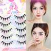 5 Pair Wild Cosplay Manga Lashes DIY Anime Full Strip Doll Lashes Perfect for Girls Night Out Eye Makeup