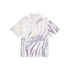PUMA FW23 Metallic Logo Stripe Button-Up Collar Short Sleeve Shirt Unisex Tops White 622606-02