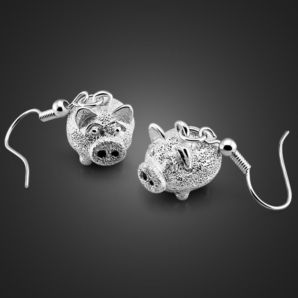 

Cute Pig Animal Earrings Women S Electroplated Silver Gold White Long Earrings Popular срібний