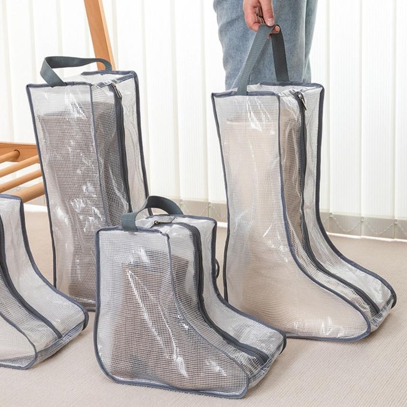 Sezonowy organizer na buty Wodoodporna przezroczysta torba Ochrona obuwia Wodoodporne pokrowce na buty Przeciwpyłowe z zamkami błyskawicznymi